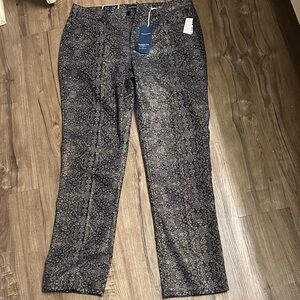 Charter Club Black and Gray Floral Pants